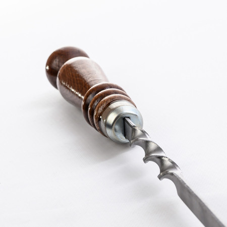 Шампур нержавеющий 620*12*3 мм с деревянной ручкой в Севастополе