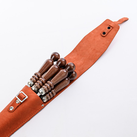 A set of skewers 670*12*3 mm in an orange leather case в Севастополе
