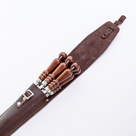 A set of skewers 670*12*3 mm in brown leather case в Севастополе