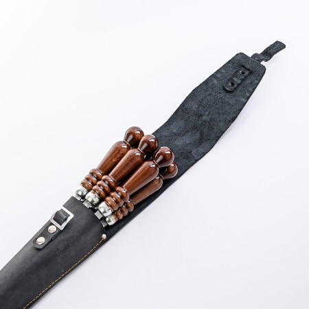 A set of skewers 670*12*3 mm in a black leather case в Севастополе