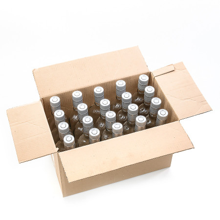 20 бутылок "Фляжка" 0,5 л с пробками гуала в коробке в Севастополе